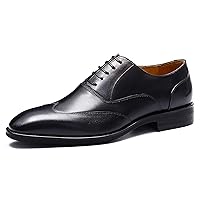 Men's Fashion Genuine Leather Dress Formal Shoes Classic Brogues Oxford