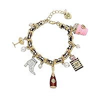 Betsey Johnson Womens Going All Out Charm Bracelet