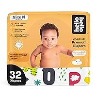 Hello Bello Premium Baby Diapers Size Newborn I 32 Count of Disposeable, Extra-Absorbent, Hypoallergenic, and Eco-Friendly Baby Diapers with Snug and Comfort Fit I Alphabet Soup