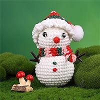atcdfuw Crochet Supplies,Christmas Crochet Kits for Beginners DIY Crochet Starter with Yarn, Crochet Hook, Needle, Knitting Marker, Instruction