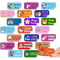 100 x Personalized Name Labels | Perfect Kids Daycare and School Supplys Tag Stickers | Cute Children's Name Label Pack Decals - Waterproof Safe