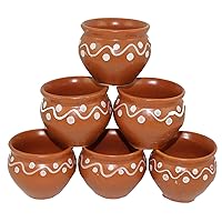 Kulhar Kulhad Cups Traditional Indian Tea Cup for Chatni Curd Set of 6(80ml)