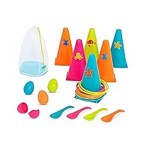 B. toys- Outdoor Games Galore- Ring Toss & Egg-and-Spoon Game – Outdoor Games Combo – Party Games for Kids – Outdoor Toys- 3 Years +