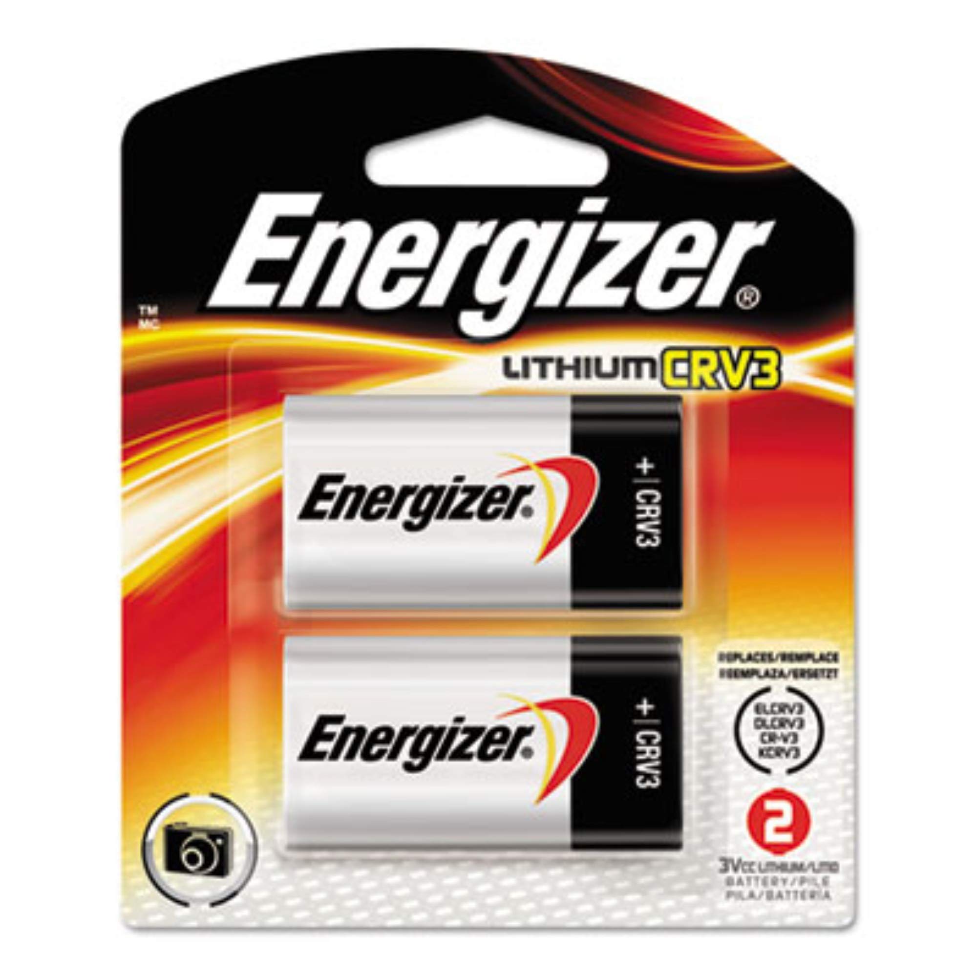 Energizer ELCRV3BP2 Lithium Photo Battery, 3 Volt, 2/PK