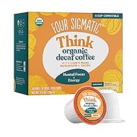 Four Sigmatic Decaf Mushroom Coffee K-Cups | Organic and Fair Trade Dark Roast Coffee with Lion’s Mane & Yacon | Focus & Immune Support | Vegan & Keto | Sustainable Pods | 24 Count