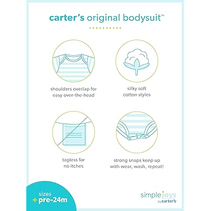 Simple Joys by Carter's Unisex Babies' Short-Sleeve Bodysuit, Pack of 8