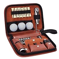 Golf Gifts for Men and Women, Golf Accessories Set with Hi-End Case, Golf Balls, Rangefinder, Golf Tees, Brush, Multifunctional Divot Knife, Scorer, Golf Ball Clamp