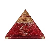 Red Garnet Energy Generator Healing Crystal Orgone Pyramid Emf Protection and Meditation Yoga 2.5-3 Inch