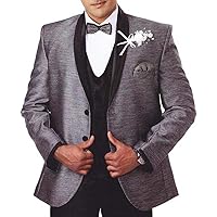 Mens Gray Tuxedo Suit 7 Pc Shawl Collar TX0958