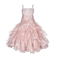 ekidsbridal Rhinestones Organza Layers Junior Flower Girl Dress Ballroom Dance Dress 164S