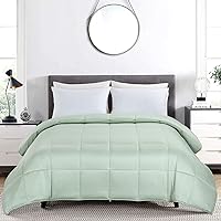 HOMBYS Lightweight Cooling Comforter King Size,100% Rayon Derived from Bamboo Shell Down Alternative Duvet Insert,Sage Green Soft Summer Comforter for Hot Sleepers,8 Corner Tabs
