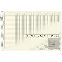 BookFactory Accounting Ledger Notebook/Large 13 Column Accounting Ledger Columnar (Thirteen Columns) Log Book - 18