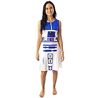 STAR WARS R2D2 Costume Dress Women's Ladies Cosplay Droid White Clothing