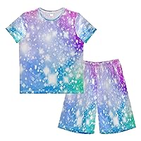 Boys Girls Shorts Sets 2 Piece Tee Shirt and Athletic Shorts for Kids Summer Texture XS