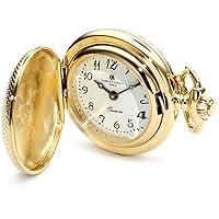 Charles-Hubert, Paris 6823 Classic Collection Gold-Plated Brass Quartz Pendant Pocket Watch