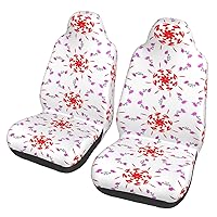 Rotating and Flying Flowers Car seat Covers Front seat Protectors Washable and Breathable Cloth car Seats Suitable for Most Cars