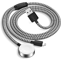 Upgraded Smart Watch Charger Cable for Apple Watch, 2 in 1 Magnetic Wireless Watch Charger Nylon Braided Cable Compatible with i-Watch Series SE/9/8/7/6/5/4/3/2/1 & iPhone/iPad/Airpods Series-3.3Feet
