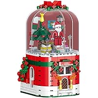 Santa Claus Christmas Tree Spin Music Box Puzzle Building Blocks QL1014ChristmasMusicBox