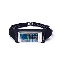 Fitletic Swipe Running Belt Large Phone Pouch, Sport Fanny Pack, Cycling, Jogging, Race, Fitness, or Travel | Fits iPhone 11Pro Max, iPhone Plus series, Samsung Galaxy S10 Plus, Black