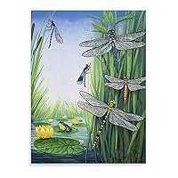 Posters Abstract Art Dragonfly Painted Ink Poster Pond Lotus Leaf Lotus Flower Landscape Poster Canvas Wall Art Prints for Wall Decor Room Decor Bedroom Decor Gifts 8x10inch(20x26cm) Unframe-Style