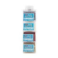 Extra Fine Craft Glitter Bundle, Ultra Fine Gold, Red, White, & Silver Glitter Powder, 4 Pack