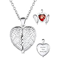 FaithHeart Heart Locket Necklace for Women That Hold Pictures, Sterling Silver/Stainless Steel Customized Memorial Lockets Jewelry Gift with Delicate Box