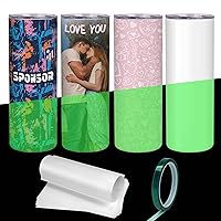 ShineMe Sublimation Tumblers 20 oz, Glow in the Dark Sublimation Cups with Spill Proof Lids and Sublimation Shrink Wrap, 4 pack Stainless Steel Tumbler for DIY Gift