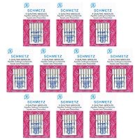 50 Schmetz Quilting Sewing Machine Needles - Size 90/14 - Box of 10 Cards