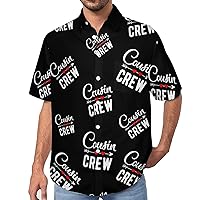 Cousin Crew Fall in Love Mens Short Sleeve Shirts with Pocket Button Down Blouse Summer Beach Tops