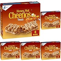 Honey Nut Cheerios Breakfast Cereal Treat Bars, Snack Bars, 8 ct (Pack of 5)
