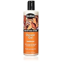 ShiKai Daily Moisturizing Shower Gel (Sandalwood, 12oz) | With Hydrating Aloe Vera & Oatmeal | Scented Body Wash for Dry Skin Relief