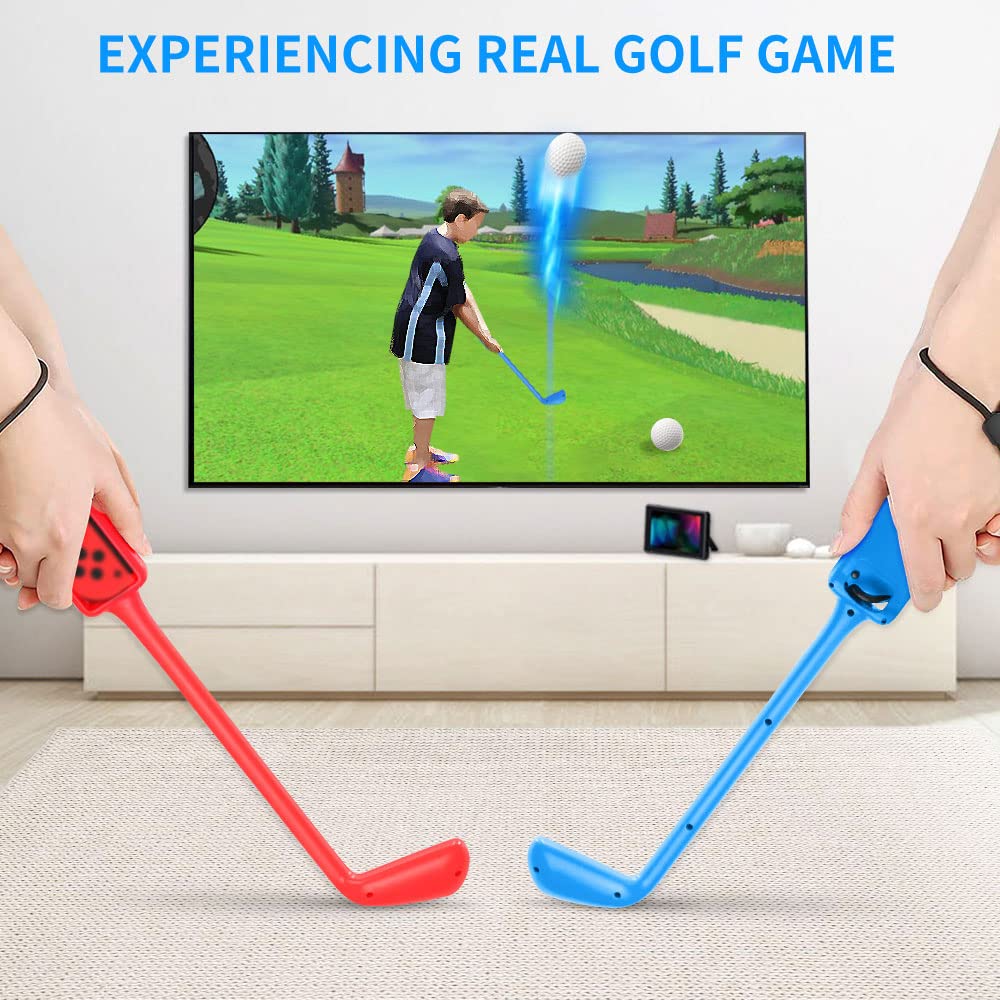 Golf Club for Nintendo Switch/Switch OLED Joy-Con Controller /for Mario Golf Super Rush, 2 Pack, Switch Golf Club, Adjustable Straps