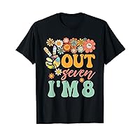Peace Out Seven I'm 8 Groovy 8th Happy Birthday Boy Girl T-Shirt