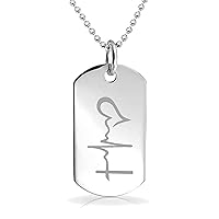 Jesus cross ekg heart Custom Engraved Pendant Charm with Necklace Keychain Jewelry or Bags