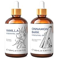 HIQILI Vanilla Essential Oil and Cinnamon Essential Oil, 100% Pure Natural for Diffuser - 3.38 Fl Oz