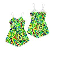 Women's One-Piece Swimsuits Tummy Control Men's Pajama Shorts Strap Jumpsuit Lightweight and Comfortable