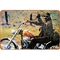 Dennis Hopper Easy Rider Movie Poster Retro Tin Sign Vintage Look Metal Sign for Cafe Bar Man Cave Garage Home Wall Decor Motorcycle Enthusiast Gift 12 X 8 inch