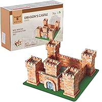 Toy Dragon's Castle Construction Set, Real Plaster Bricks, Gypsum Reusable Building Kit, 1080 Piece