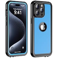 for iPhone 15 Pro Case Waterproof 6.1'', Full Protective Dustproof Shockproof Phone Case with Screen Protector for Apple iPhone 15 Pro (Blue)