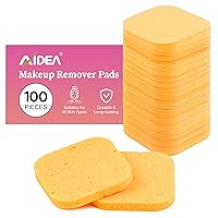 AIDEA Compressed Facial Sponges 100Count,100% Natural Cellulose Professional Cosmetic Spa Sponges for Facial Cleansing, Skin Massage, Exfoliating, Makeup and Mask Removal, Reusable Makeup Remover Pads