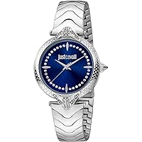 Just Cavalli Women's Quartz Analog Watch with Stainless Steel Strap JC1L238M0055, Night Blue, Fashion