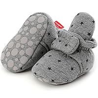 Sawimlgy Newborn Infant Baby Girl Boy Cotton Booties Stay On Sock Slippers Soft Bedroom Shoes Non-Skid Ankle Boots With Grippers Toddler Crib Warm Shoe First Walker Birthday Shower Gift