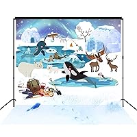 Arctic Adventure Party Backdrop Large Banner Decoration Dessert Table Background Photobooth Prop 7x7 feet