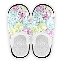 Spa Slippers Cute Valentines Day Doodle Colorful Decorative For Adult Winter Warm Sherpa Bedroom Casual Slip