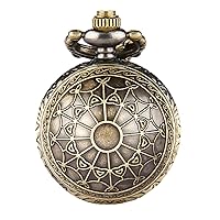 JewelryWe Christmas Gifts Women's Spider-Web Carving Pattern Antique Delicate Pocket Watch with 31.5 inch Chain