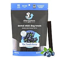 Dental Treats for Dogs, The Tooth Berry - Healthy Dental Sticks with Immune Support for Teeth Cleaning & Fresh Breath - Dog Bones Dental Chews Free from Grain, Corn & Soy