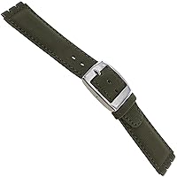17mm Milano Hilton Canvas Genuine Leather 2740 Mens Watch Band Fits Swatch