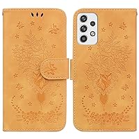 IVY Galaxy A23 5G Wallet Case for Samsung A23 5G Case - Rose Design - Flip Kickstand - Magnetic Buckle - Drop Protection - Yellow