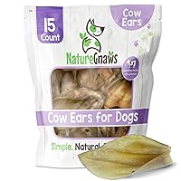 Nature Gnaws - Cow Ears for Dogs - Premium Natural Beef Chews - Simple Long Lasting Dog Treats for Large Dogs and Aggressive Chewers - Rawhide Free
