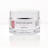 Collagen Day/Night Cream - Anti-Aging Cream, Immediate tightening effect, Intense Rehydration - Rich Collagen Anti-Wrinkle Facial Care Made in France - All Skin Types - 50 ml